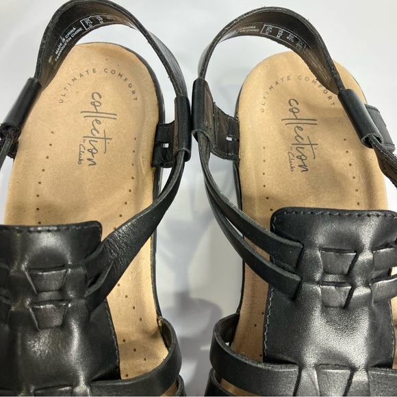 Collection by Clarks Lexi bridge sandals black leather women’s size 10 boho - Picture 4 of 8